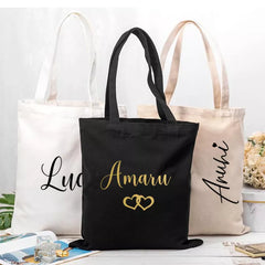 Personalized Tote Bag Bridesmaid Cotton Canvas Tote Bag Proposal Gift Women Canvas Shopping Bag Bachelorette Party Favors Gift - Fashionner