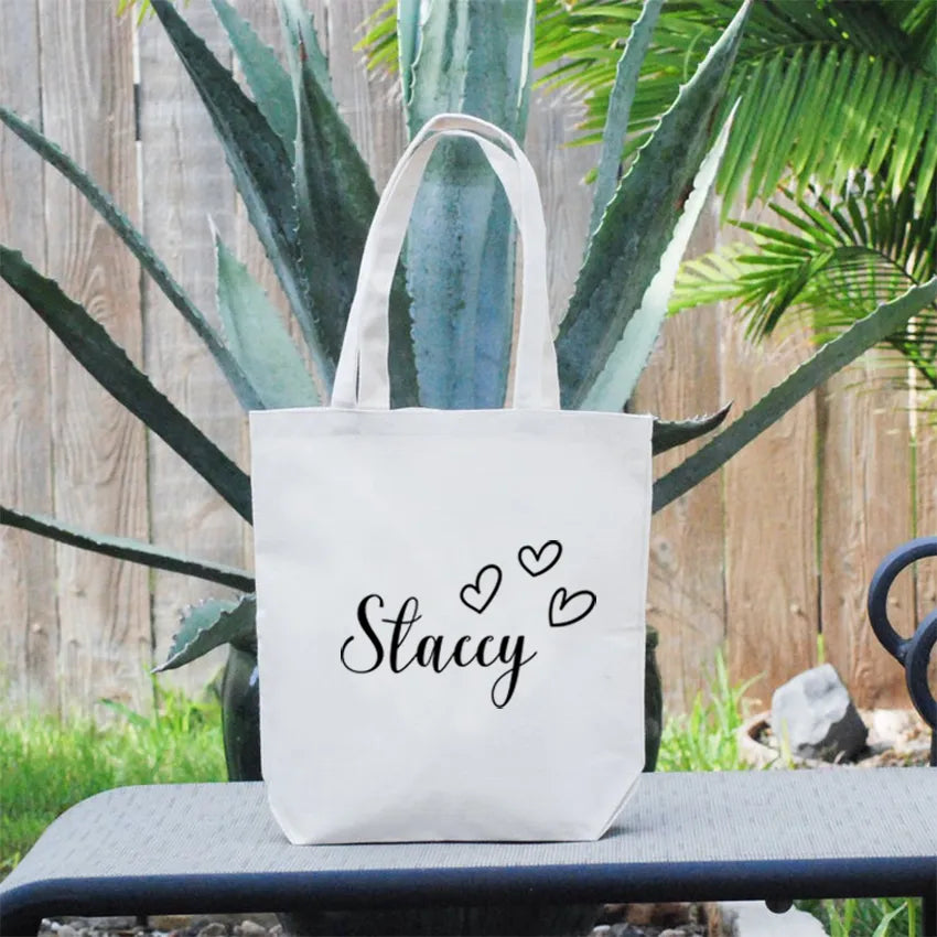 Personalized Tote Bag Bridesmaid Cotton Canvas Tote Bag Proposal Gift Women Canvas Shopping Bag Bachelorette Party Favors Gift - Fashionner