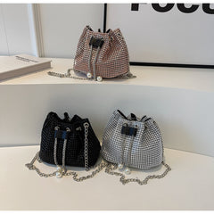 Women's Crossbody Rhinestone Bucket Bag - Fashionner