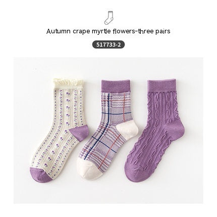 Cartoon Mid Tube Trendy Cotton Women's Socks - Fashionner