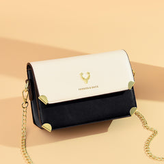 Fashion Color Contrast Deer Head Chain Crossbody Bag - Fashionner