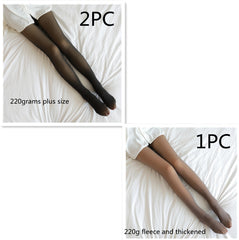 Fake Translucent Plus Size Leggings Fleece Lined Tights Fall And Winter Warm Fleece Pantyhose Women Fleece Lined Pantyhose Thermal Winter Tights - Fashionner