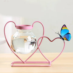 Creative Wrought Iron Table Decoration Hydroponic Vase