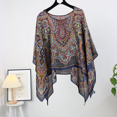 Artificial Silk Pullover Sunscreen Scarf Shawl - Fashionner
