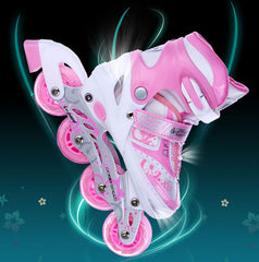 Skate Children Full Set Beginner Adjustable Skate Shoes Boys Roller Skates Women