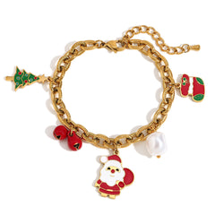 O-shaped Chain Cute Cartoon Santa Claus Socks Bracelet
