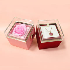 Rotating Soap Flower Rose Gift Box Creative Rotating Rose Jewelry Packaging Box Valentine's Day Gift For Women - Fashionner