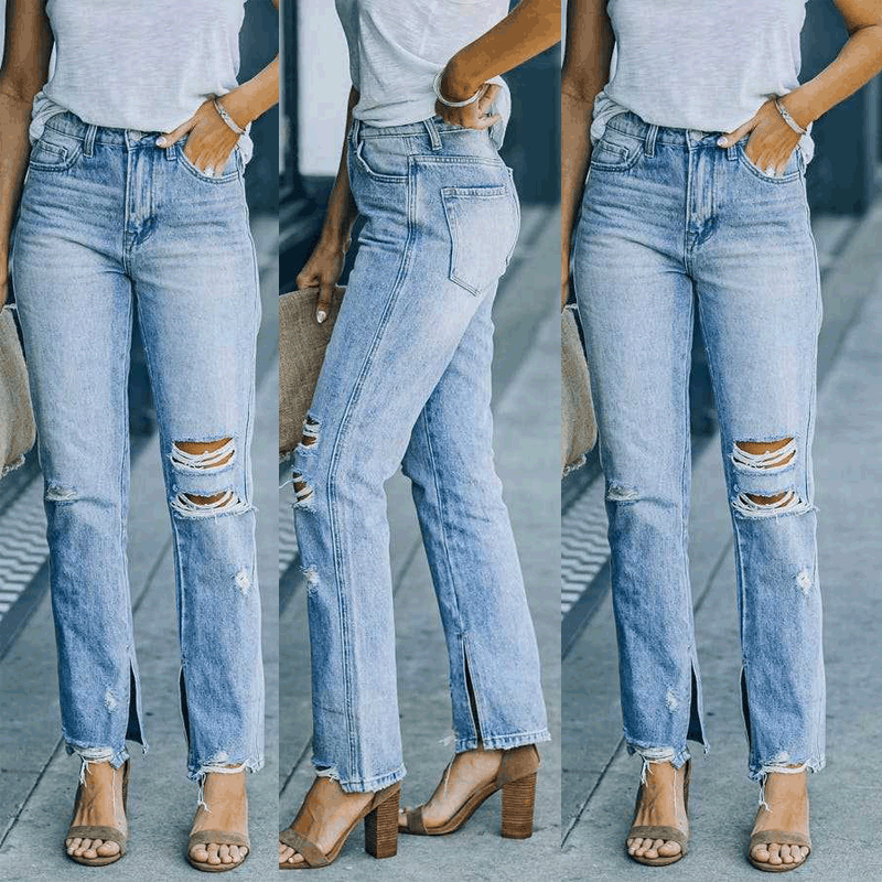 Spring And Summer Leisure Fashion Street Washed Jeans - Fashionner