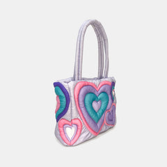 Down For Women Large Capacity Large Bag Heart Printing Fluffy - Fashionner