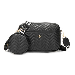 Wave Pattern Ribbon Cross Body Camera Bag - Fashionner