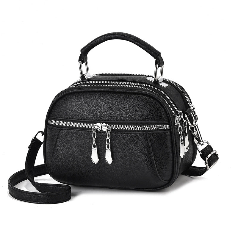 New Female Lady Versatile Large Capacity Lightweight Soft Leather Shoulder Bag - Fashionner
