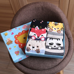 Cute Cartoon Three-dimensional Pure Cotton Mid Tube Christmas Couple Socks - Fashionner