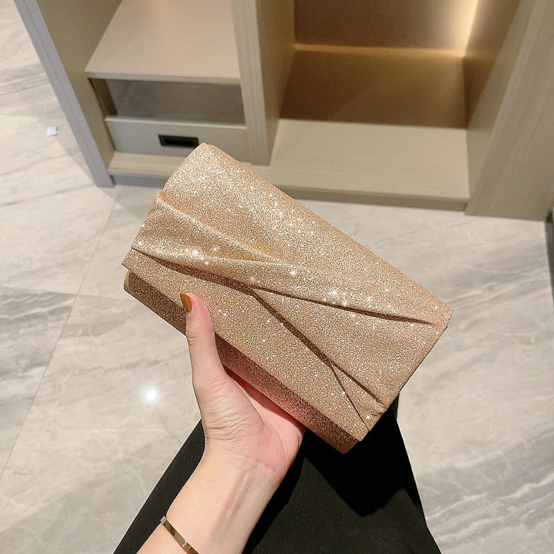 Gold Fashion Envelope Clutch - Fashionner