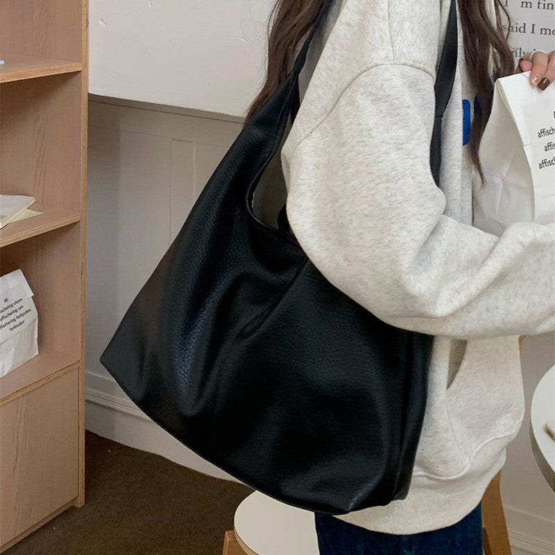 Casual Armpit Bag Women Shoulder Bag High Capacity Totes Female Shopping Bags Soft Leather Lady Purse Handbags - Fashionner