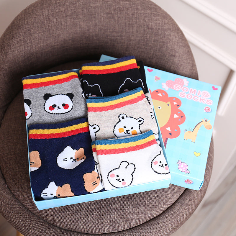 Cute Cartoon Three-dimensional Pure Cotton Mid Tube Christmas Couple Socks - Fashionner