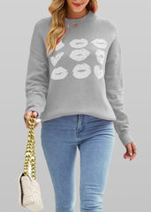 European And American Autumn Winter Love Lips Sweater - Fashionner