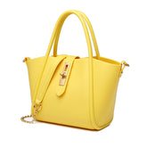 Portable Women's Leather Fashion Vegetable Basket Shoulder Messenger Bag - Fashionner