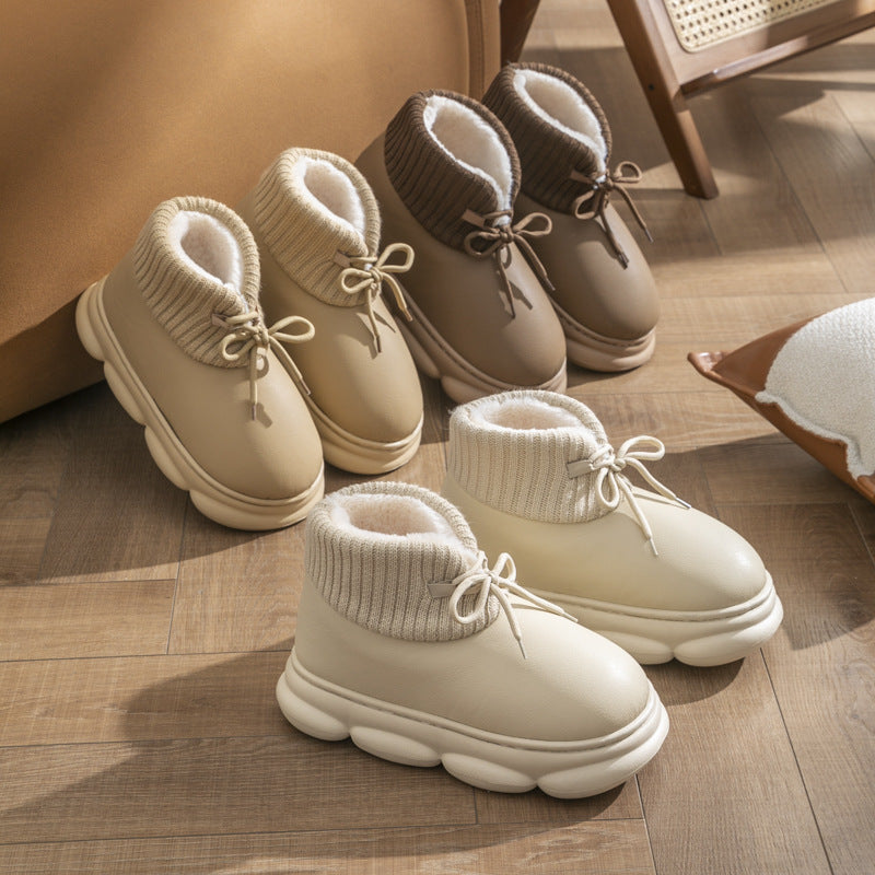 Autumn And Winter New High-top With Velvet Insulated Cotton-padded Shoes Women's Home - Fashionner