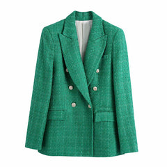 Textured Double Women Blazer