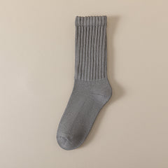 Winter Fleece-lined Thickened Middle Tube Cotton Thermal Terry Long Tube Casual Socks - Fashionner