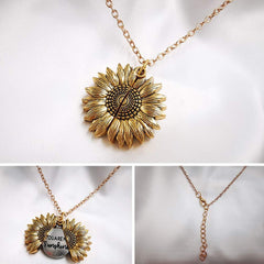 You Are My Sunshine Sunflower Necklace Women Men - Fashionner