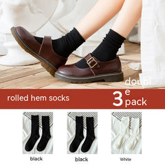 Non Pure Cotton High Tube Loafers And Socks - Fashionner