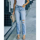 Spring And Summer Leisure Fashion Street Washed Jeans - Fashionner