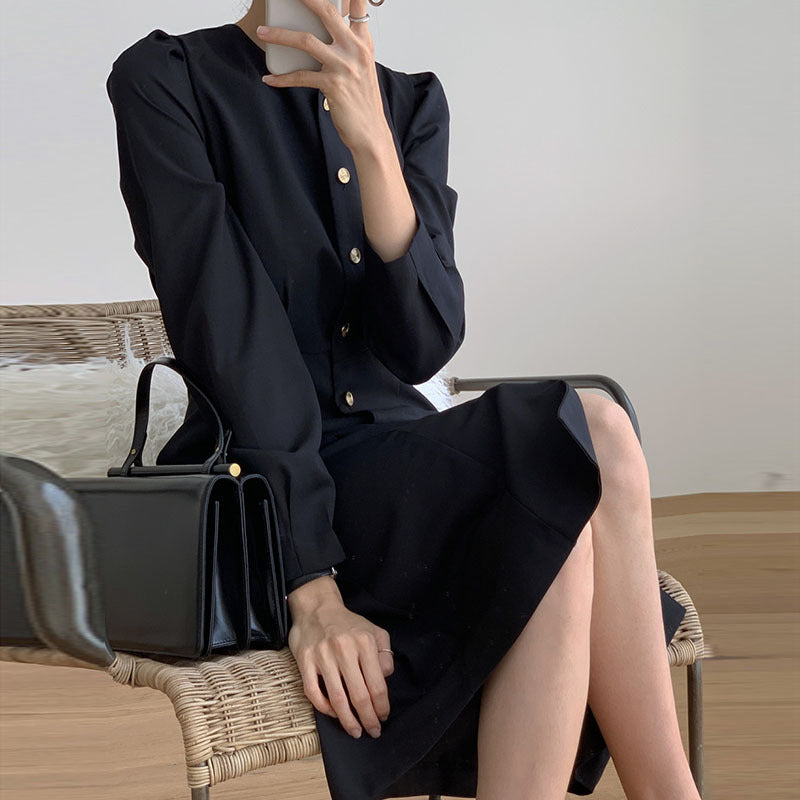 Design Pocket Mid-length Dress Women - Fashionner