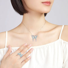 Ice Jade Stone S925 Silver Inlay Women's Fashion Rings Ear Studs