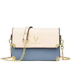 Fashion Color Contrast Deer Head Chain Crossbody Bag - Fashionner