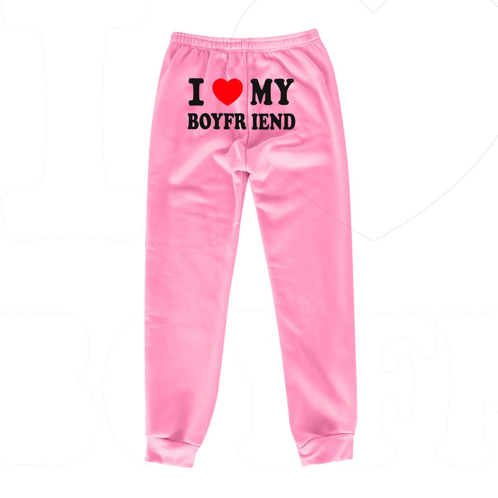 I Love MY BOYFRIEND Printed Trousers Casual Sweatpants Men And Women Sports Pants - Fashionner
