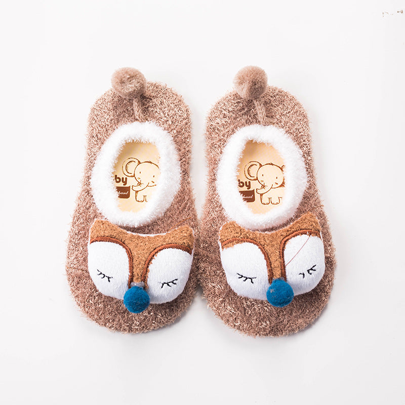 Feather Yarn Baby Cartoon Doll Non-slip Socks - Fashionner