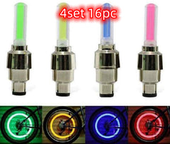 Neon Lights Tyre Wheel Valve Cap Light LED Car Tire Valve Caps Air Cover Tire Rim Valve Wheel Stem Cap Bike Light - Fashionner