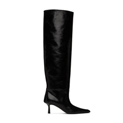 European And American Style Square Toe Cowboy Boot Women's Casual Pleated Pile Style Boots Stiletto Heel - Fashionner