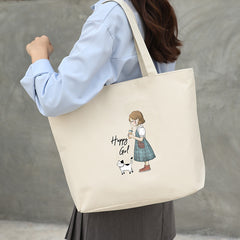 Women's Canvas Bag New Shoulder Handbag Student Tote One Piece - Fashionner