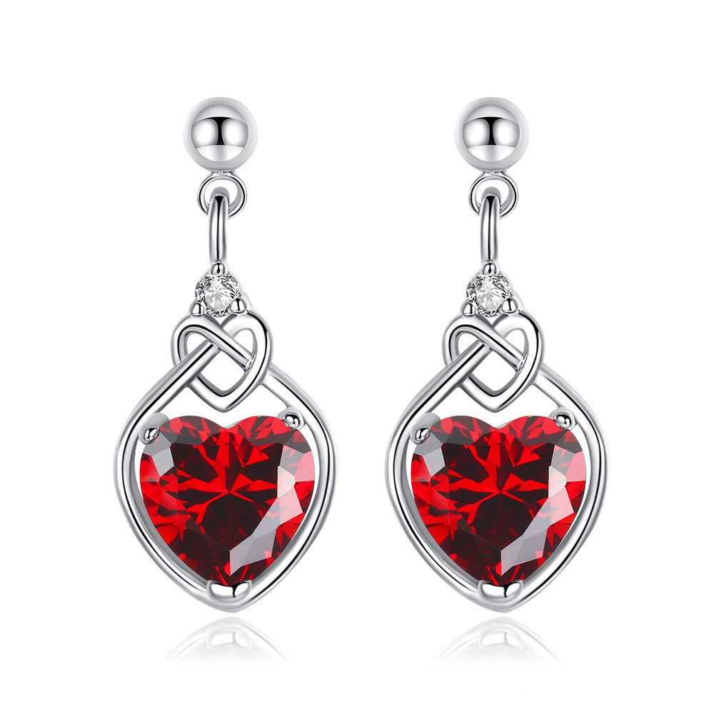 Heart-shaped Ruby Jewelry Suit - Fashionner