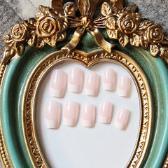 24 Pieces Of French Long Fake Nails - Fashionner