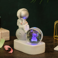 Creative Resin Astronaut Crystal Ball Glowing Night Light