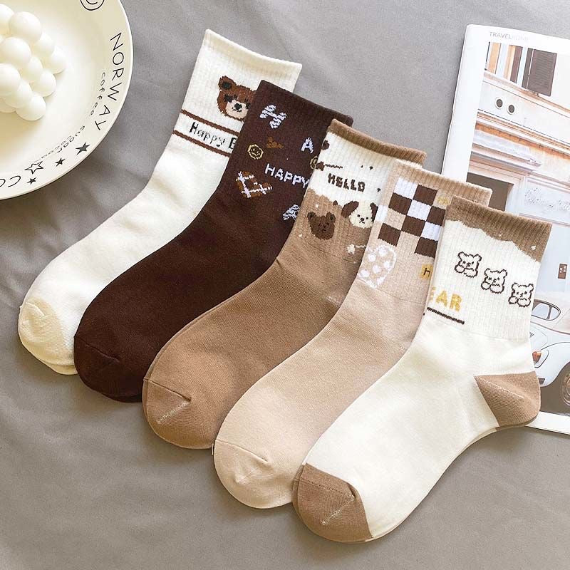 Women's Fashionable Hundred Cute Sweat Absorbent Long Socks - Fashionner