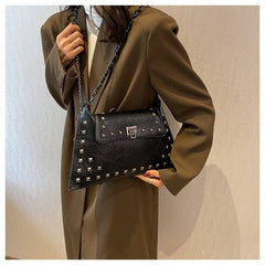 Rivet Bag Envelope Chain Crossbody - Fashionner