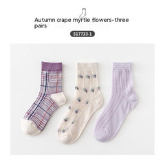 Cartoon Mid Tube Trendy Cotton Women's Socks - Fashionner