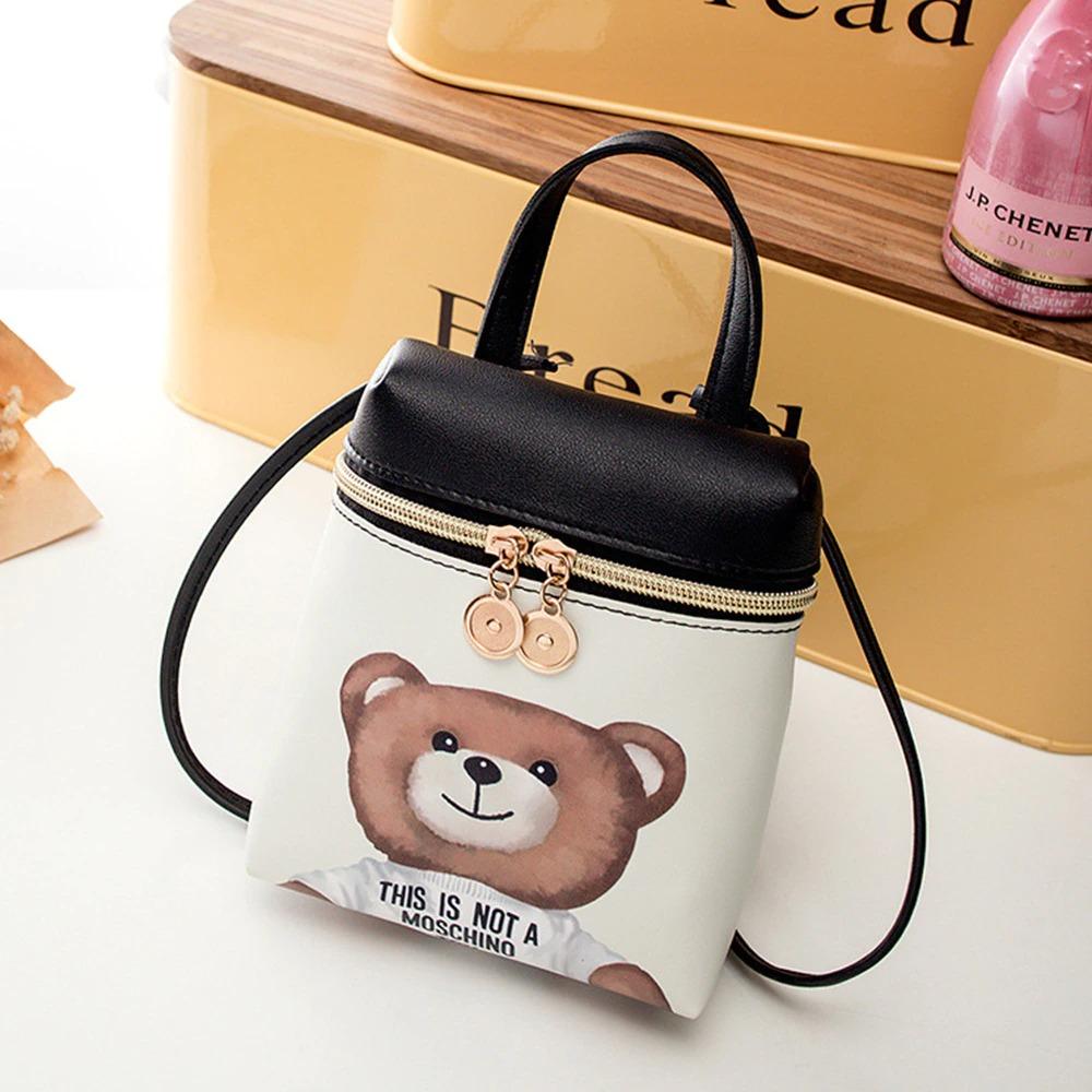 Cute Cartoon Women Messenger Bags High Quality Cross Body Bag PU Leather Mini Bear Shoulder Bag Handbags Bolsas Feminina - Fashionner