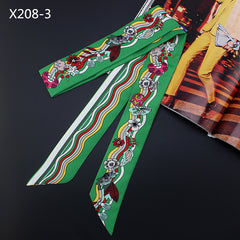 Women's French Flower Wave Imitated Silk Scarves - Fashionner
