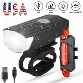USB Rechargeable LED Bicycle Headlight Bike Head Light Cycling Rear Front Lamp Bike Light Rainproof USB Rechargeable LED bicycle Light - Fashionner