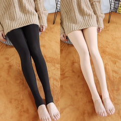 Best Flesh Color Pantyhose Women Fleece-lined Thick Leggings - Fashionner