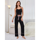 Solid Color Suspender Trousers Casual Ladies' Homewear - Fashionner