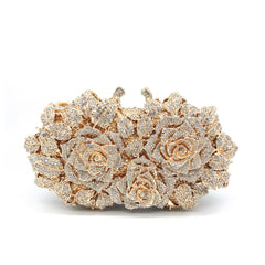 Hollow Rose Diamond Dinner Bag - Fashionner