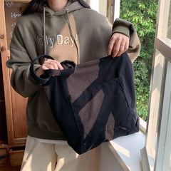 One-shoulder Large Capacity Corduroy Bag Leisure Shopping Bag - Fashionner