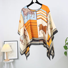 Artificial Silk Pullover Sunscreen Scarf Shawl - Fashionner