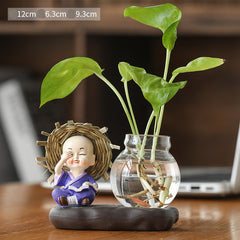 Green Radish Hydroponic Plant Pots And Utensils Transparent Desk Decorations Home Furnishings